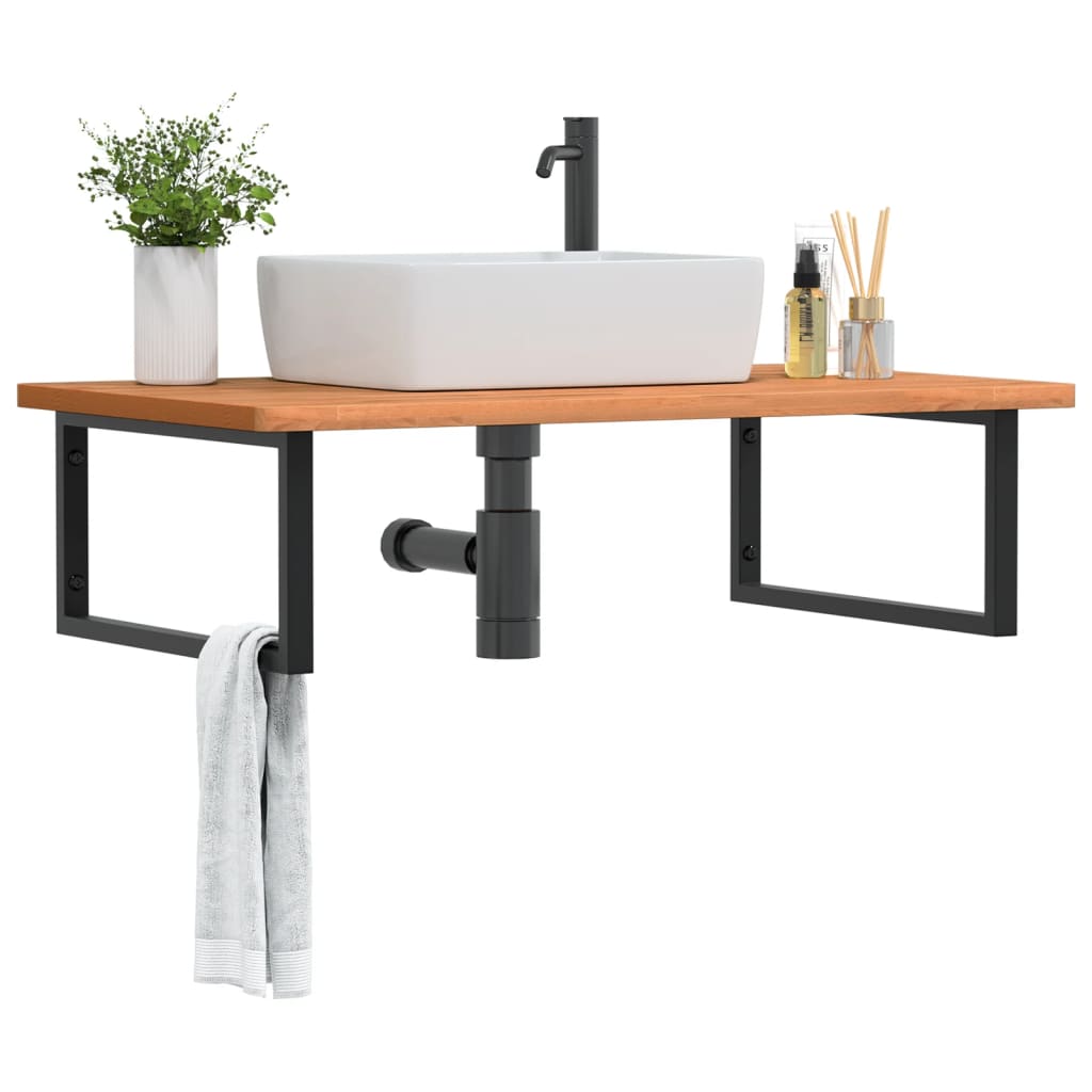 Badkamer wandschap staal en massief beukenhout is nu te koop bij PeponiXL, paradijselijk wonen!