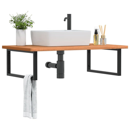 Badkamer wandschap staal en massief beukenhout is nu te koop bij PeponiXL, paradijselijk wonen!