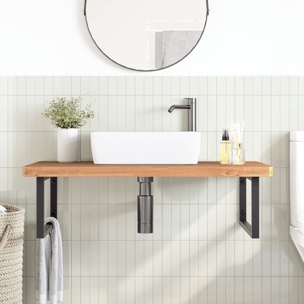 Badkamer wandschap staal en massief beukenhout is nu te koop bij PeponiXL, paradijselijk wonen!