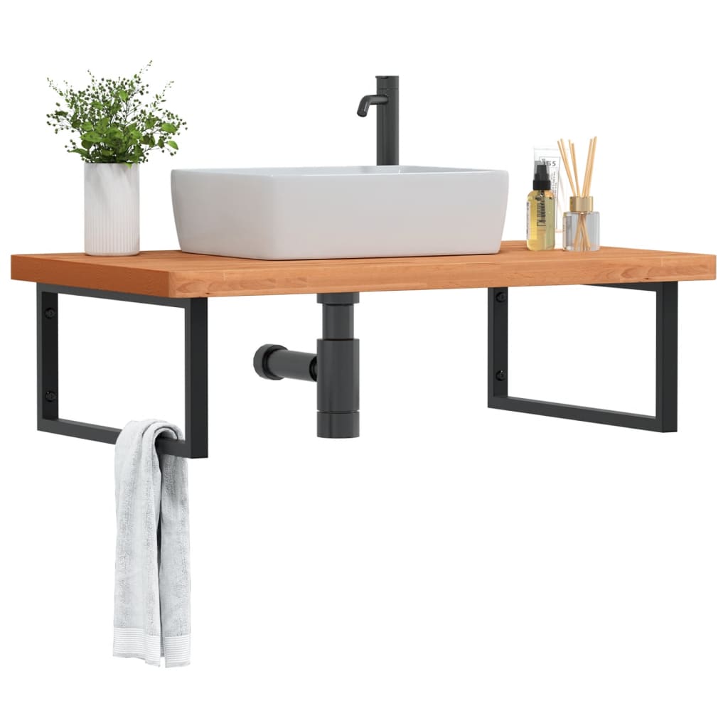 Badkamer wandschap staal en massief beukenhout is nu te koop bij PeponiXL, paradijselijk wonen!