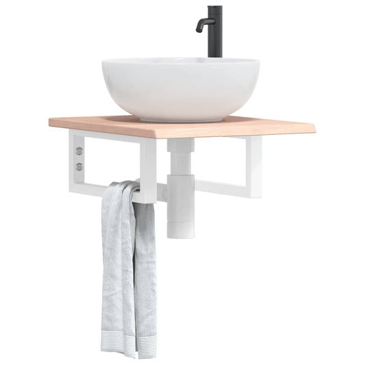 Badkamer wandschap staal en massief eikenhout is nu te koop bij PeponiXL, paradijselijk wonen!