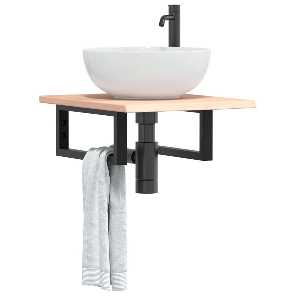 Badkamer wandschap staal en massief eikenhout is nu te koop bij PeponiXL, paradijselijk wonen!