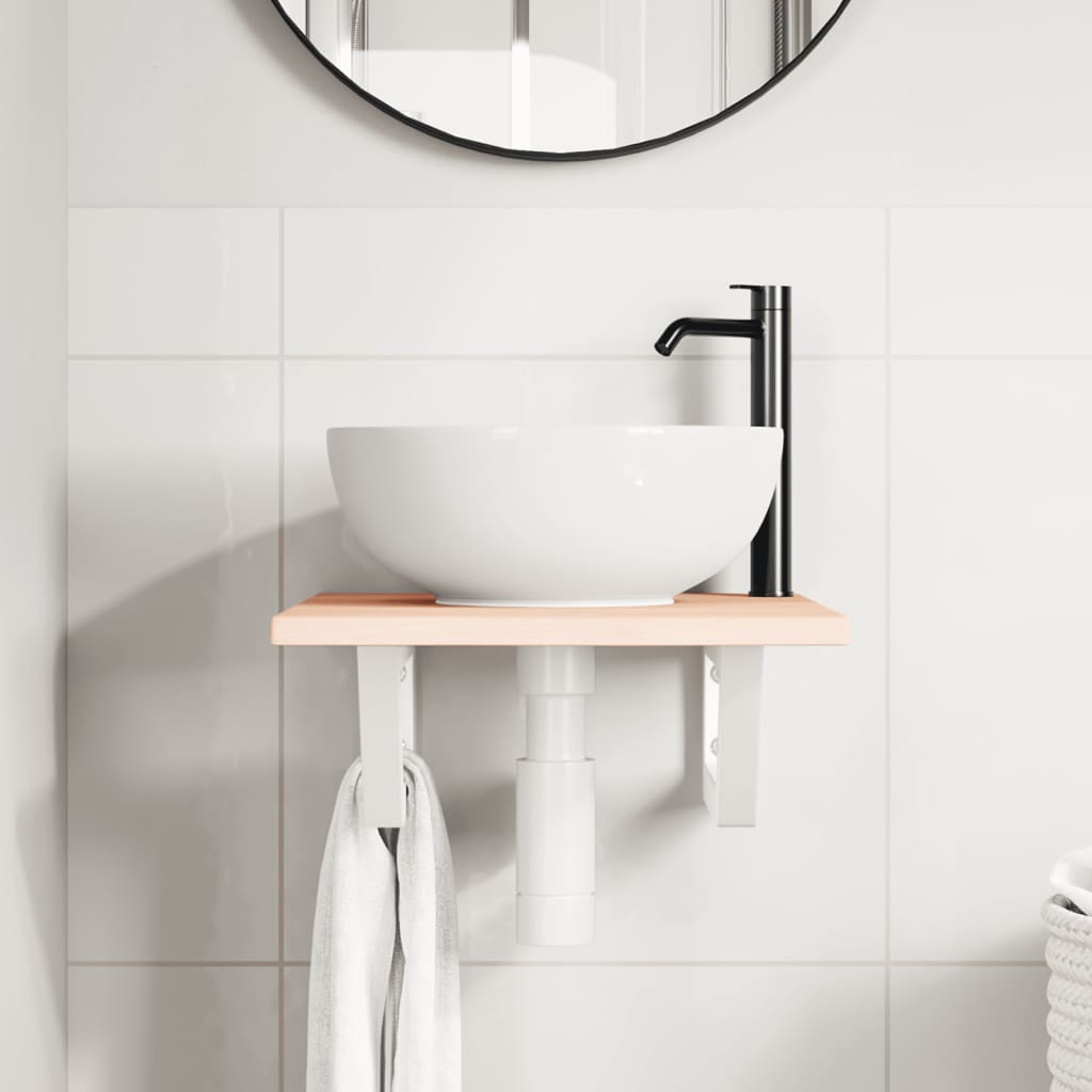 Badkamer wandschap staal en massief eikenhout is nu te koop bij PeponiXL, paradijselijk wonen!