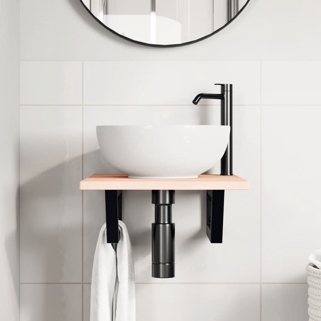 Badkamer wandschap staal en massief eikenhout is nu te koop bij PeponiXL, paradijselijk wonen!