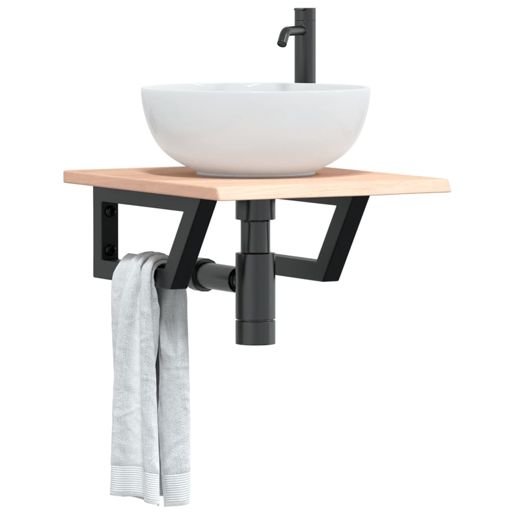 Badkamer wandschap staal en massief eikenhout is nu te koop bij PeponiXL, paradijselijk wonen!