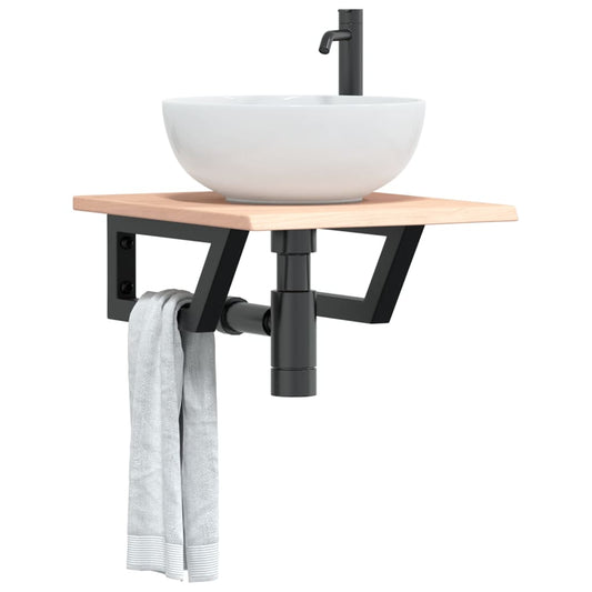 Badkamer wandschap staal en massief eikenhout is nu te koop bij PeponiXL, paradijselijk wonen!
