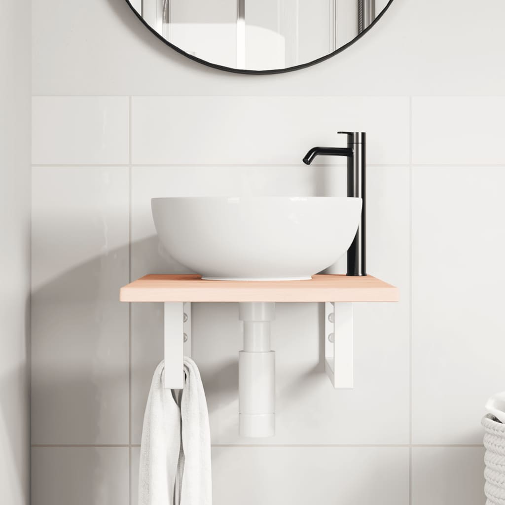 Badkamer wandschap staal en massief eikenhout is nu te koop bij PeponiXL, paradijselijk wonen!