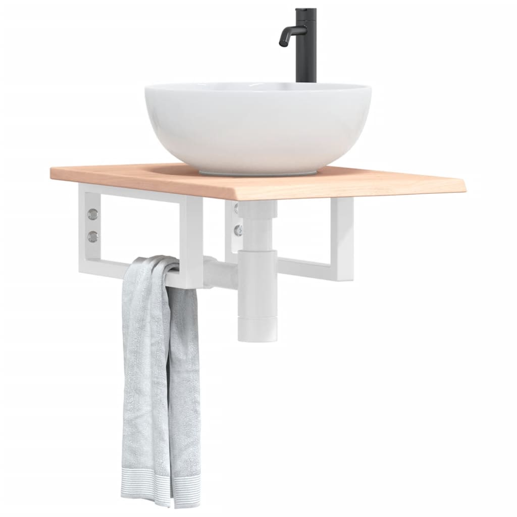 Badkamer wandschap staal en massief eikenhout is nu te koop bij PeponiXL, paradijselijk wonen!