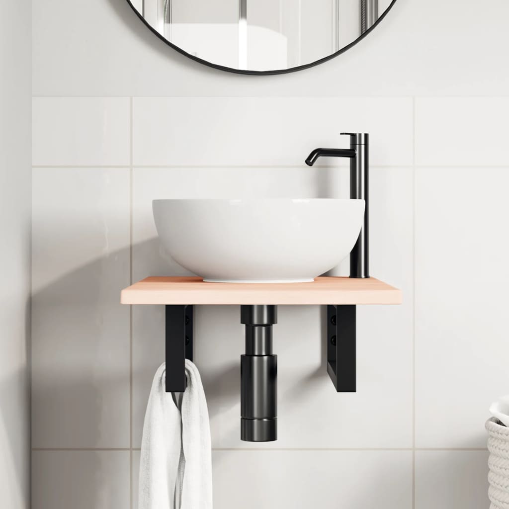 Badkamer wandschap staal en massief eikenhout is nu te koop bij PeponiXL, paradijselijk wonen!