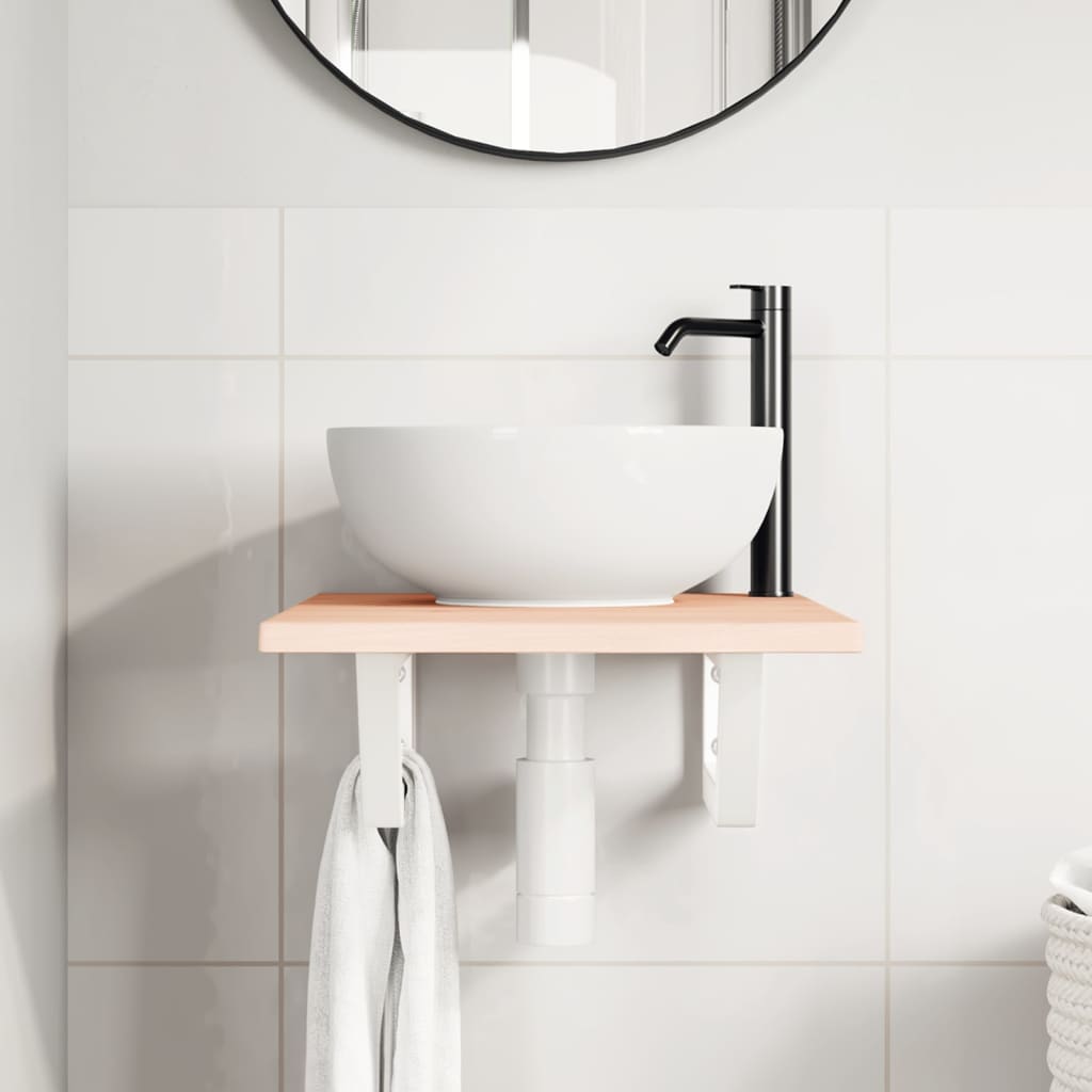 Badkamer wandschap staal en massief eikenhout is nu te koop bij PeponiXL, paradijselijk wonen!