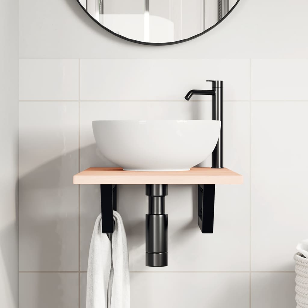 Badkamer wandschap staal en massief eikenhout is nu te koop bij PeponiXL, paradijselijk wonen!