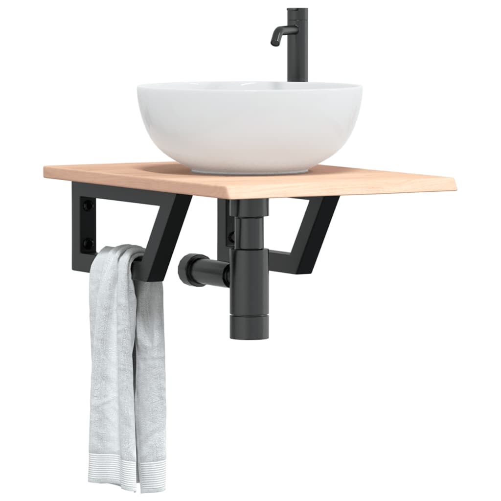 Badkamer wandschap staal en massief eikenhout is nu te koop bij PeponiXL, paradijselijk wonen!