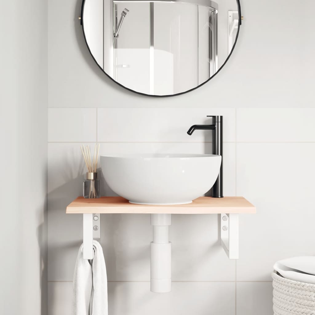 Badkamer wandschap staal en massief eikenhout is nu te koop bij PeponiXL, paradijselijk wonen!