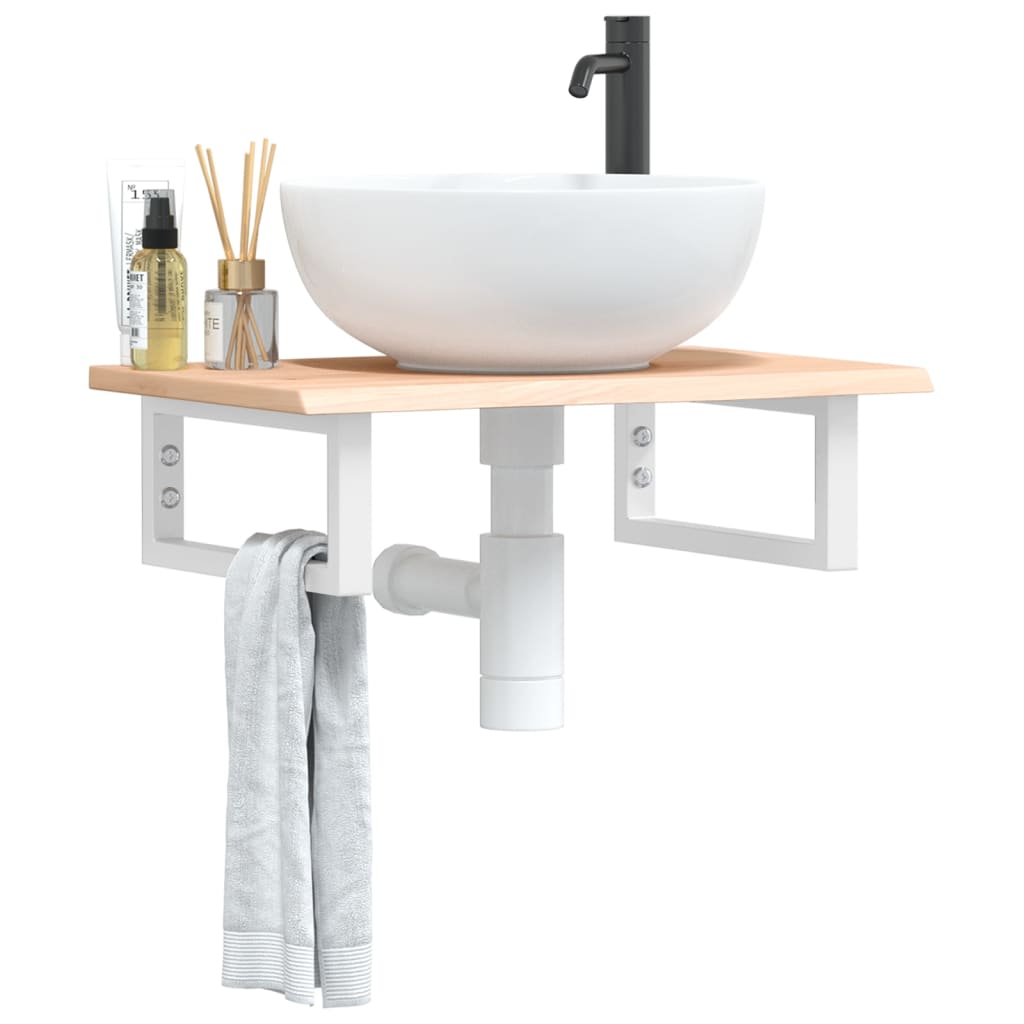Badkamer wandschap staal en massief eikenhout is nu te koop bij PeponiXL, paradijselijk wonen!