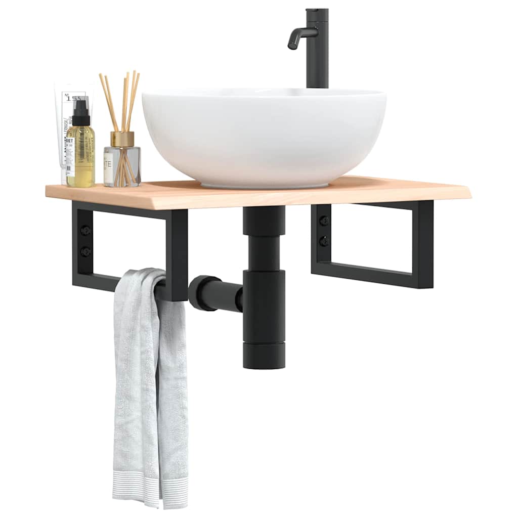 Badkamer wandschap staal en massief eikenhout is nu te koop bij PeponiXL, paradijselijk wonen!