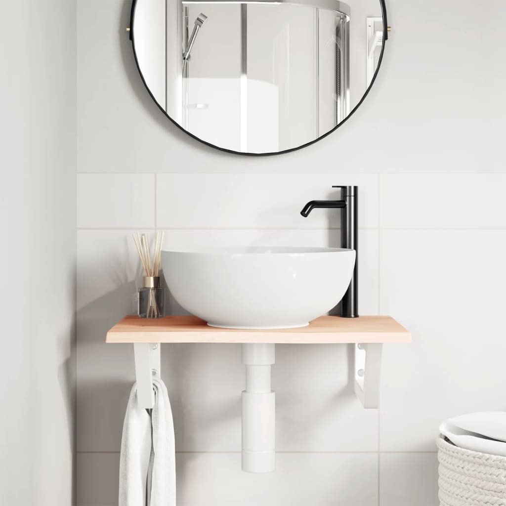 Badkamer wandschap staal en massief eikenhout is nu te koop bij PeponiXL, paradijselijk wonen!