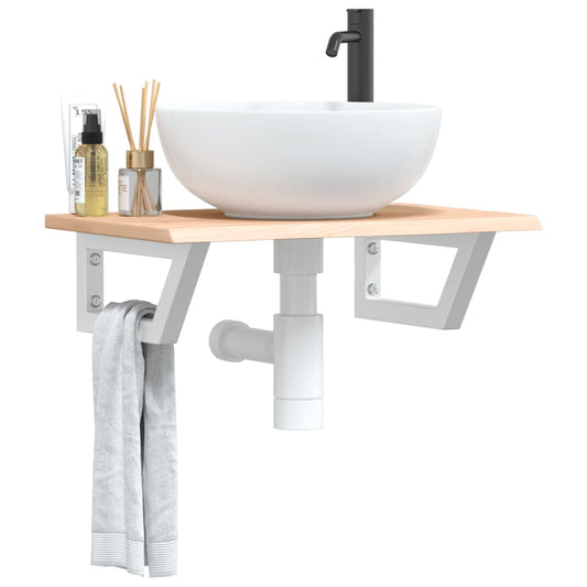 Badkamer wandschap staal en massief eikenhout is nu te koop bij PeponiXL, paradijselijk wonen!