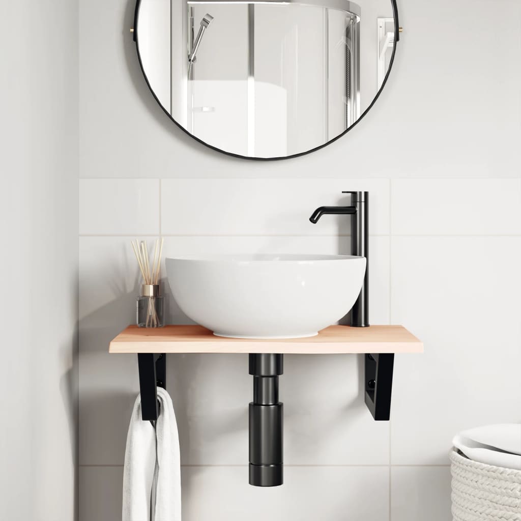 Badkamer wandschap staal en massief eikenhout is nu te koop bij PeponiXL, paradijselijk wonen!