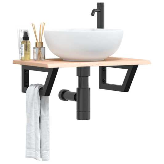 Badkamer wandschap staal en massief eikenhout is nu te koop bij PeponiXL, paradijselijk wonen!