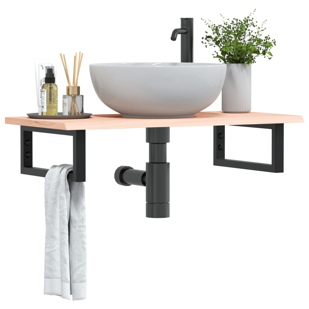 Badkamer wandschap staal en massief eikenhout is nu te koop bij PeponiXL, paradijselijk wonen!