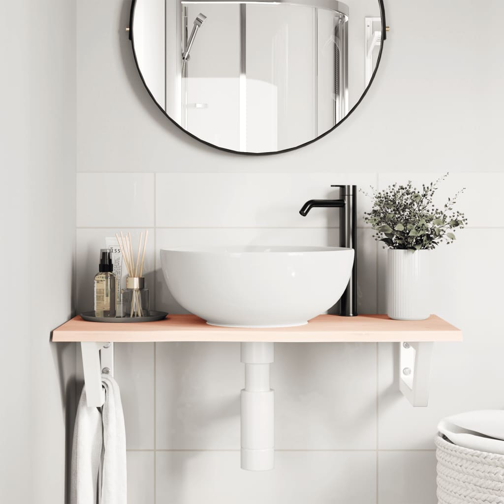 Badkamer wandschap staal en massief eikenhout is nu te koop bij PeponiXL, paradijselijk wonen!
