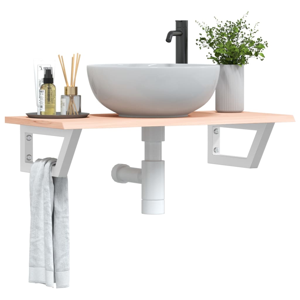 Badkamer wandschap staal en massief eikenhout is nu te koop bij PeponiXL, paradijselijk wonen!