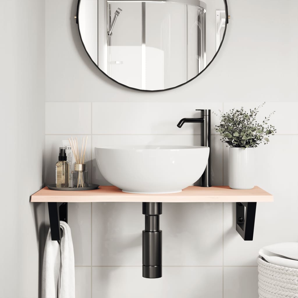 Badkamer wandschap staal en massief eikenhout is nu te koop bij PeponiXL, paradijselijk wonen!