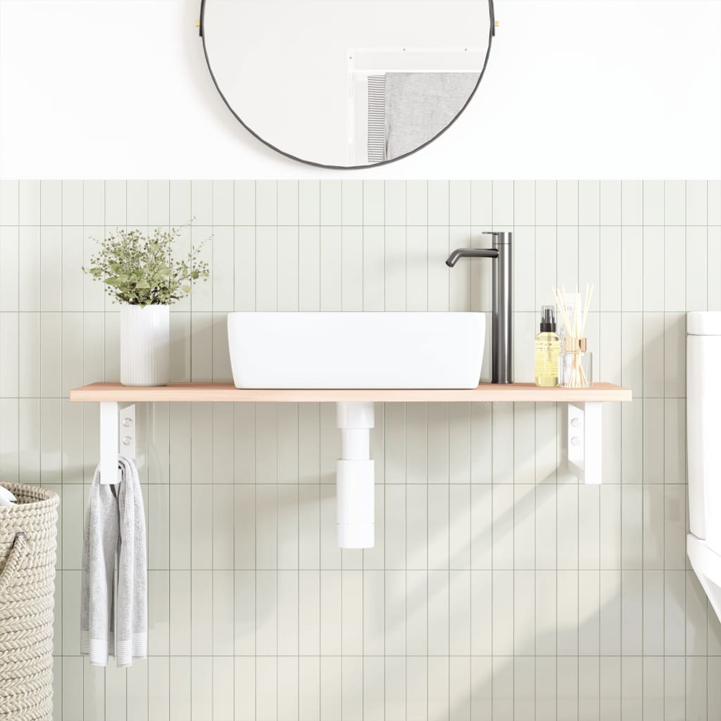 Badkamer wandschap staal en massief eikenhout is nu te koop bij PeponiXL, paradijselijk wonen!