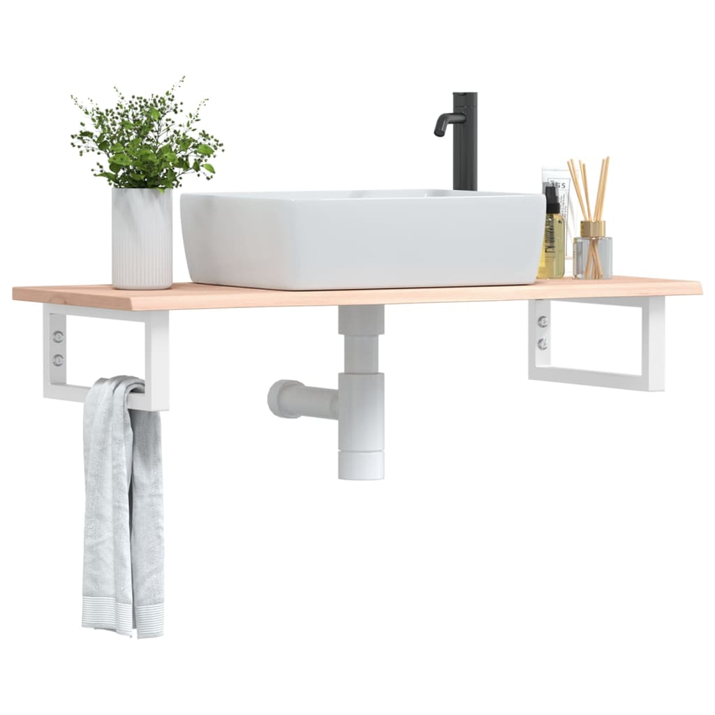 Badkamer wandschap staal en massief eikenhout is nu te koop bij PeponiXL, paradijselijk wonen!