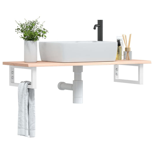 Badkamer wandschap staal en massief eikenhout is nu te koop bij PeponiXL, paradijselijk wonen!