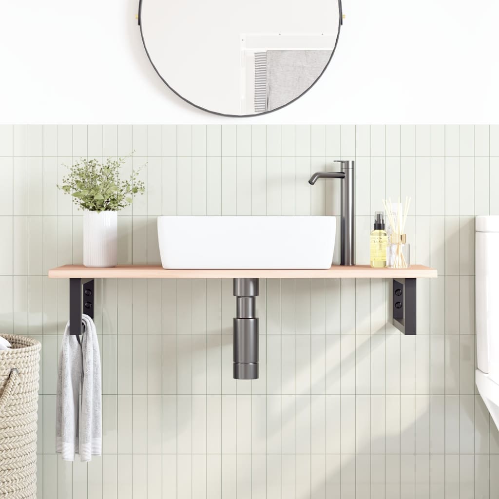Badkamer wandschap staal en massief eikenhout is nu te koop bij PeponiXL, paradijselijk wonen!