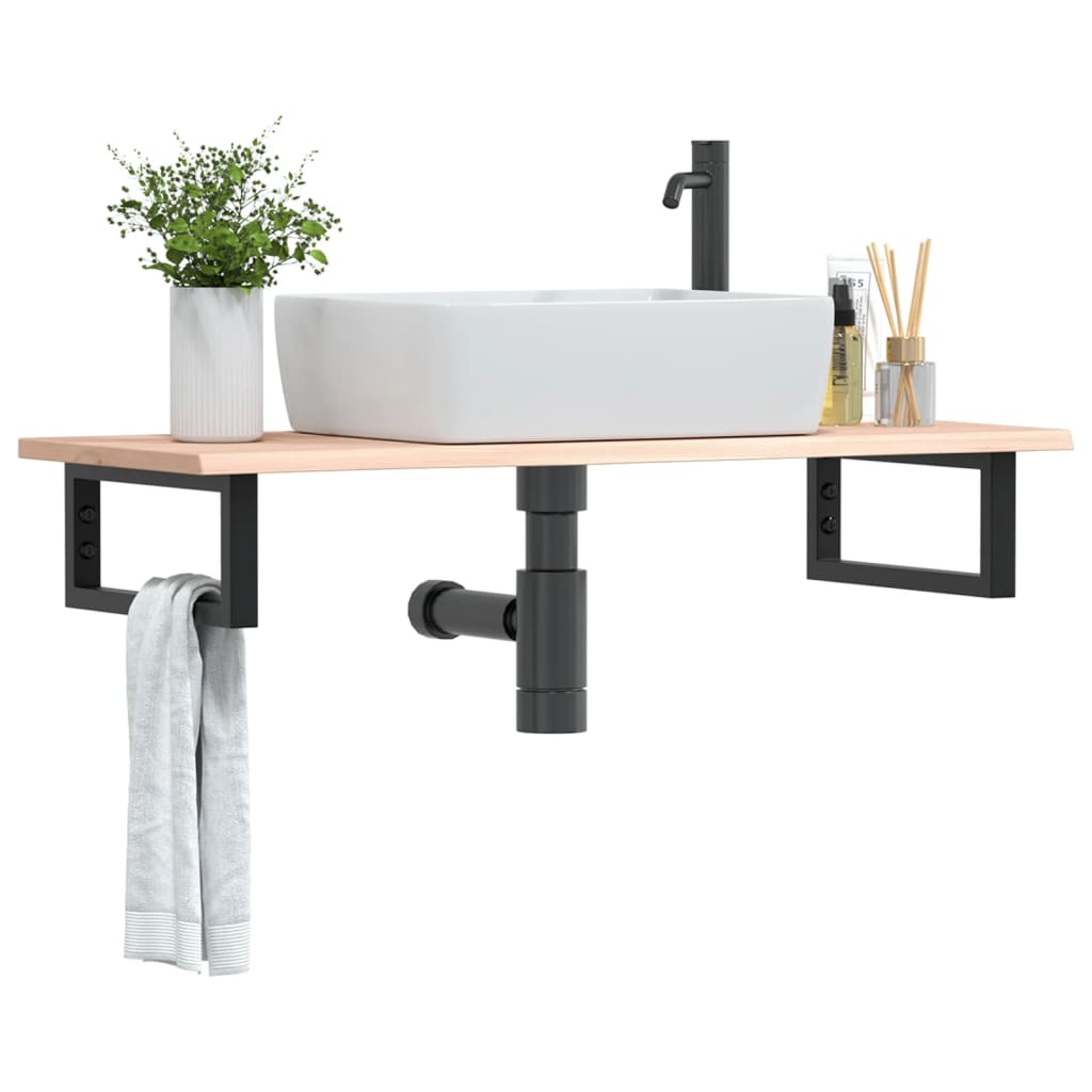 Badkamer wandschap staal en massief eikenhout is nu te koop bij PeponiXL, paradijselijk wonen!