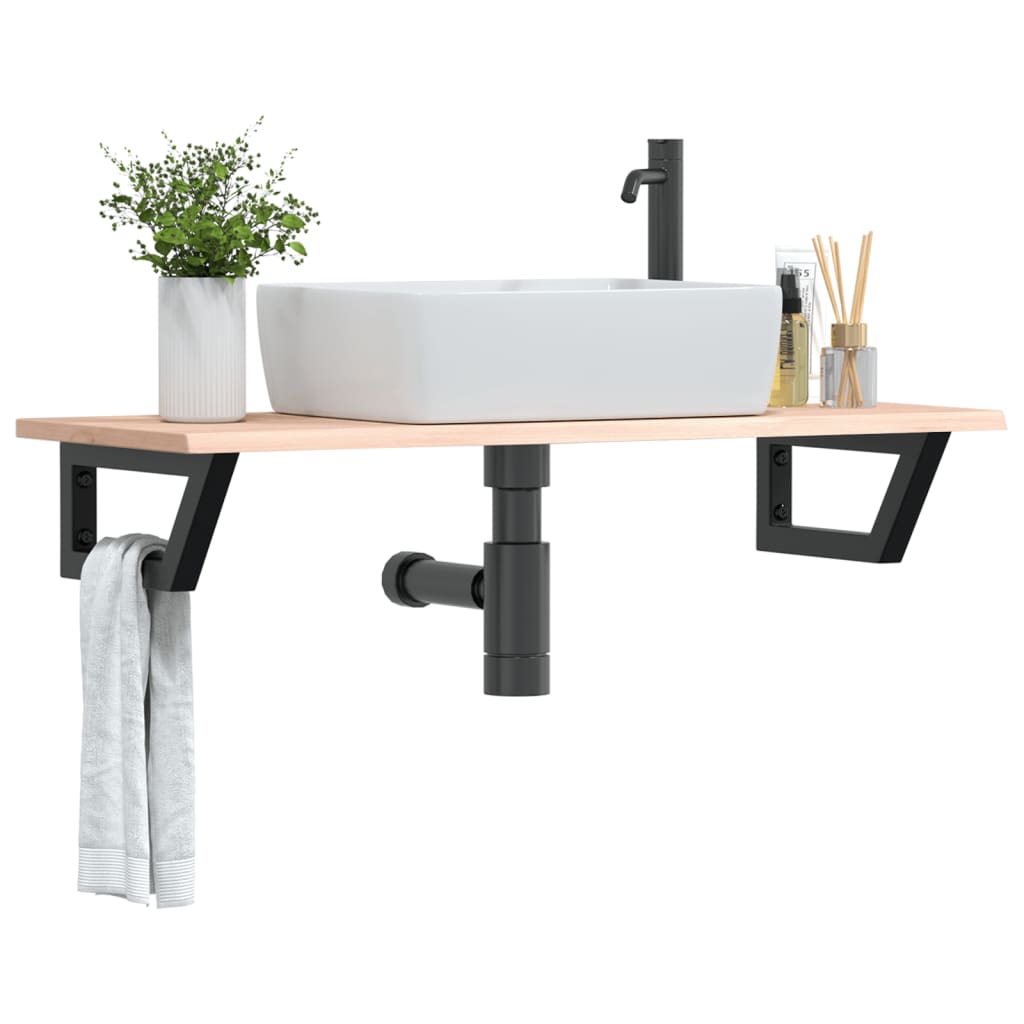 Badkamer wandschap staal en massief eikenhout is nu te koop bij PeponiXL, paradijselijk wonen!