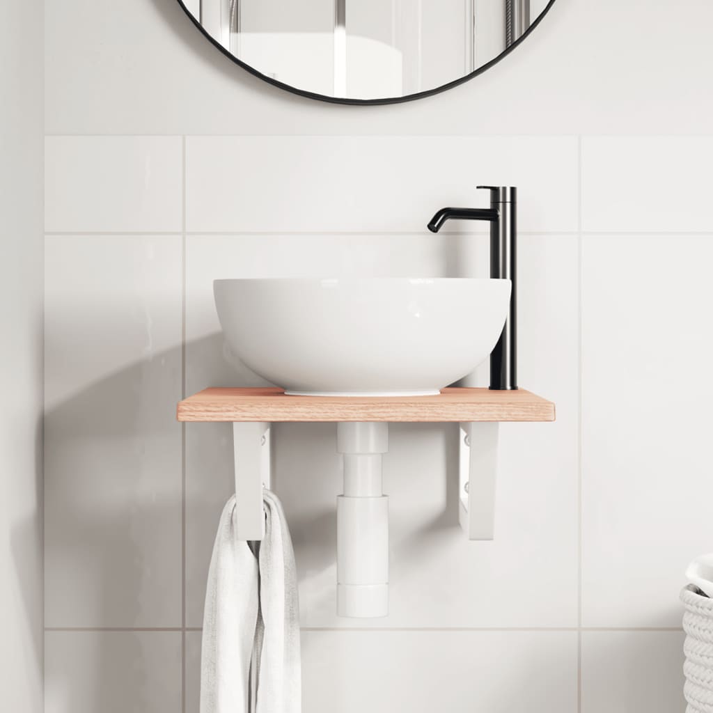 Badkamer wandschap staal en massief eikenhout is nu te koop bij PeponiXL, paradijselijk wonen!