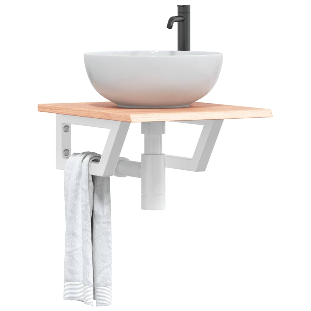 Badkamer wandschap staal en massief eikenhout is nu te koop bij PeponiXL, paradijselijk wonen!