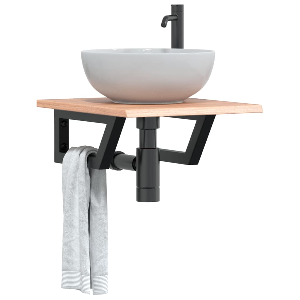 Badkamer wandschap staal en massief eikenhout is nu te koop bij PeponiXL, paradijselijk wonen!