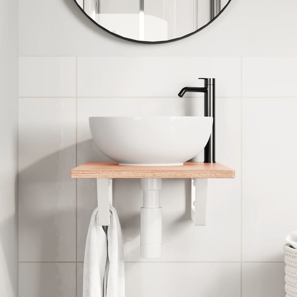 Badkamer wandschap staal en massief eikenhout is nu te koop bij PeponiXL, paradijselijk wonen!