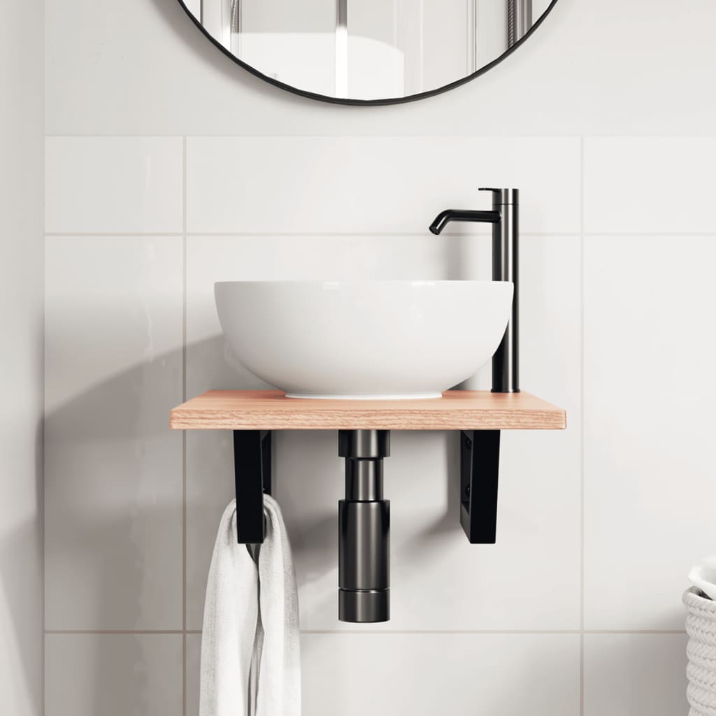 Badkamer wandschap staal en massief eikenhout is nu te koop bij PeponiXL, paradijselijk wonen!