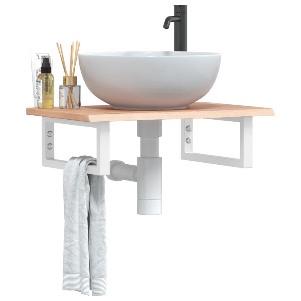 Badkamer wandschap staal en massief eikenhout is nu te koop bij PeponiXL, paradijselijk wonen!