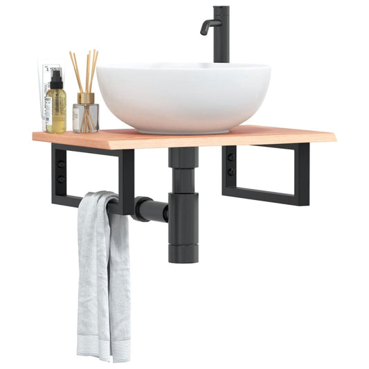 Badkamer wandschap staal en massief eikenhout is nu te koop bij PeponiXL, paradijselijk wonen!