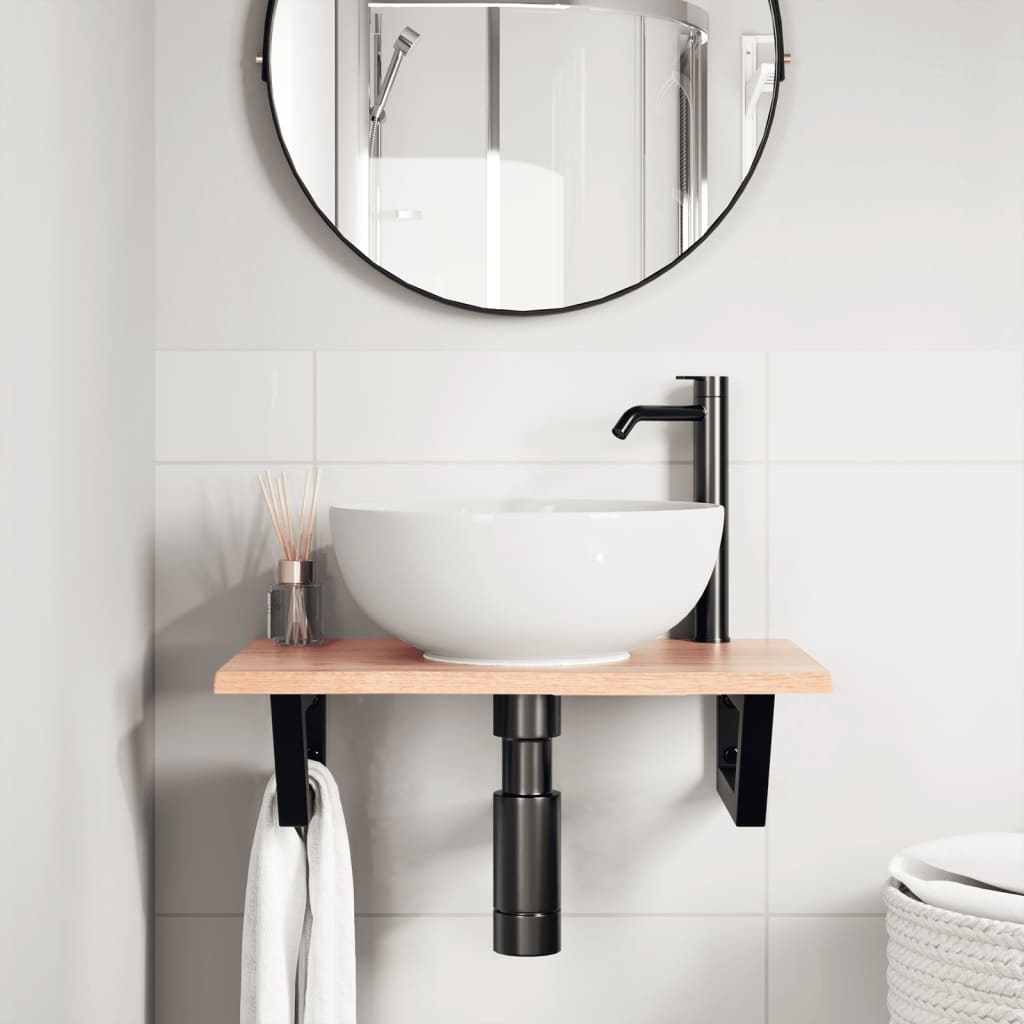 Badkamer wandschap staal en massief eikenhout is nu te koop bij PeponiXL, paradijselijk wonen!