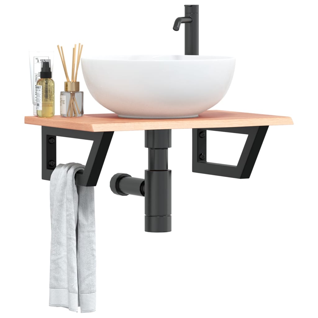 Badkamer wandschap staal en massief eikenhout is nu te koop bij PeponiXL, paradijselijk wonen!
