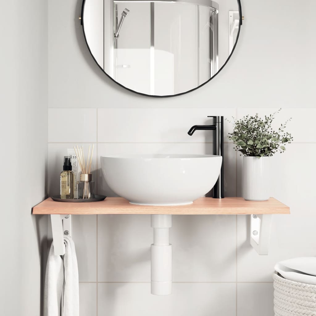 Badkamer wandschap staal en massief eikenhout is nu te koop bij PeponiXL, paradijselijk wonen!