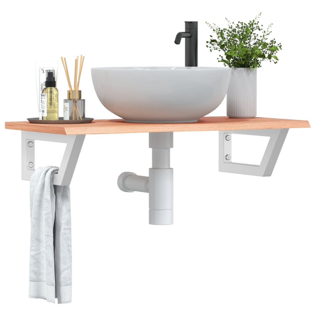 Badkamer wandschap staal en massief eikenhout is nu te koop bij PeponiXL, paradijselijk wonen!