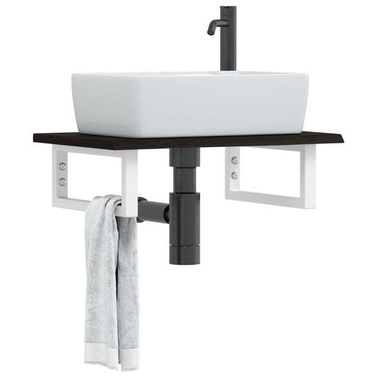 Badkamer wandschap staal en massief eikenhout is nu te koop bij PeponiXL, paradijselijk wonen!