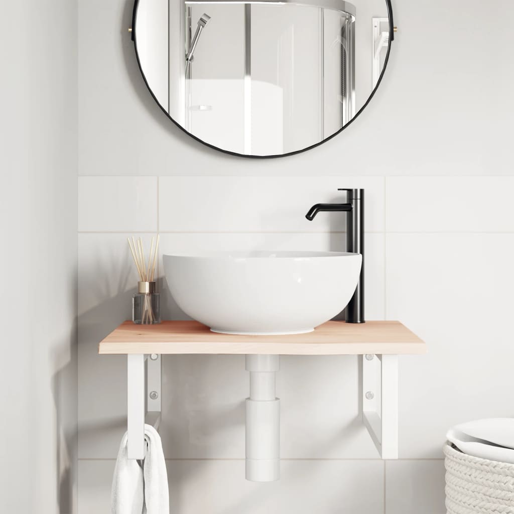 Badkamer wandschap staal en massief eikenhout is nu te koop bij PeponiXL, paradijselijk wonen!