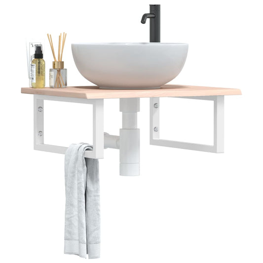 Badkamer wandschap staal en massief eikenhout is nu te koop bij PeponiXL, paradijselijk wonen!