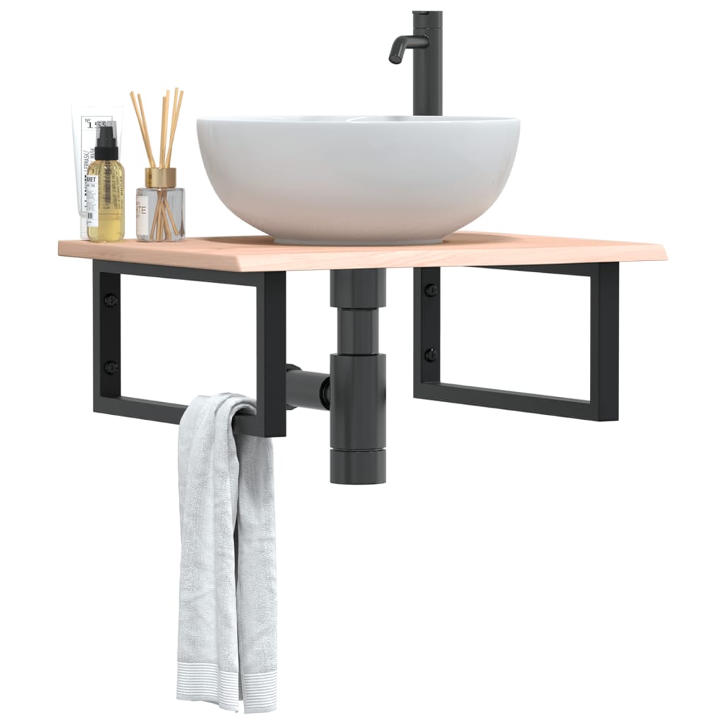 Badkamer wandschap staal en massief eikenhout is nu te koop bij PeponiXL, paradijselijk wonen!