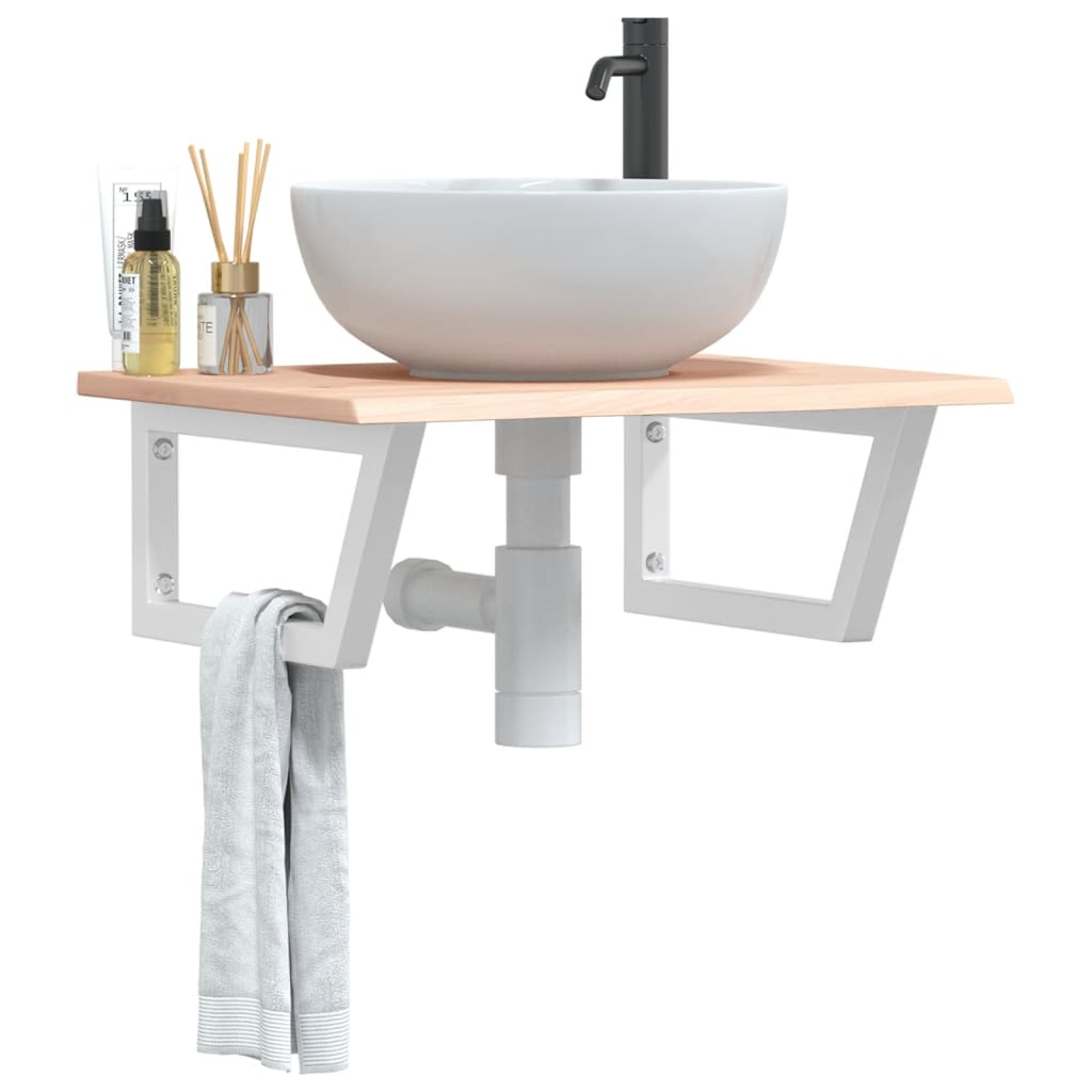 Badkamer wandschap staal en massief eikenhout is nu te koop bij PeponiXL, paradijselijk wonen!