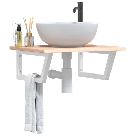 Badkamer wandschap staal en massief eikenhout is nu te koop bij PeponiXL, paradijselijk wonen!